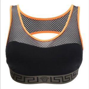 Versace Sports Bra Black Neon Size 3 Medium Medusa